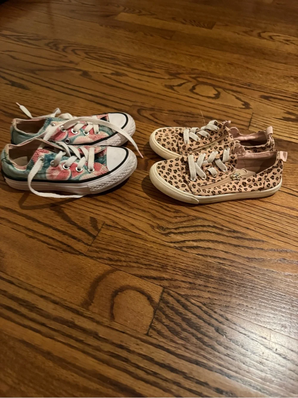 Kids sneakers - watermelon and leopard print